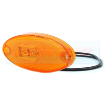 WAS W65 12v/24v Oval Amber Side LED Marker Light Lamp With Reflector